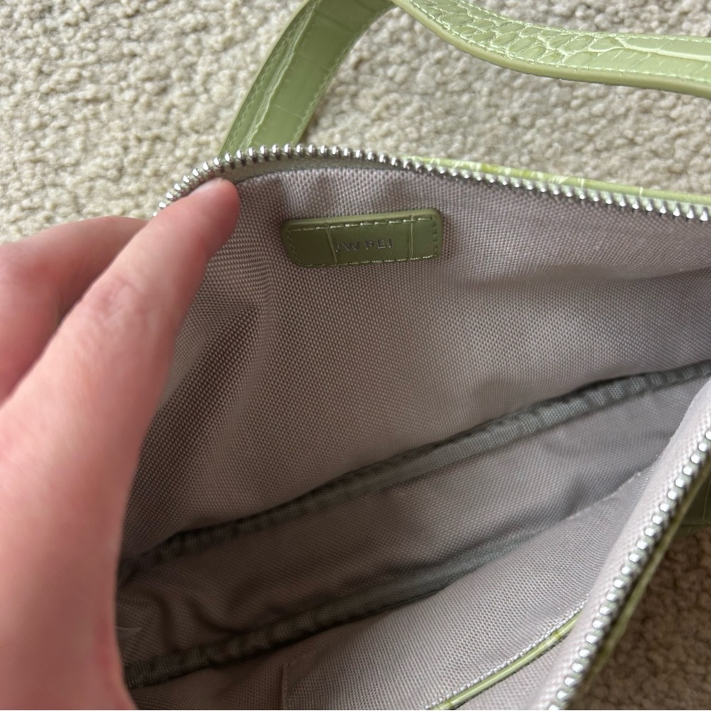 JW Pei Eva Shoulder Handbag - Sage Green Croc - Picture 9 of 10